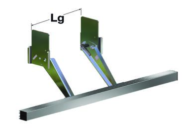 BA Barra antiempotramiento perfi l aluminio 120 x H100 brazos largos