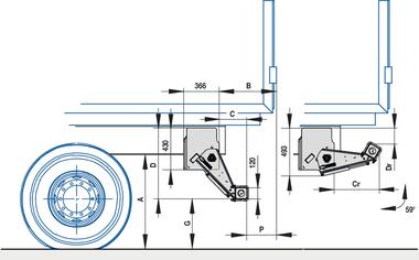 XLIFT P41CS Manual lifting underrun bar R58-03 with a square steel tube 120x120 (2)