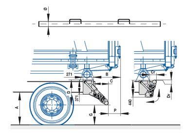 XLIFT P721L/P hydraulisch hochklappbar R58-03 Stahl-Unterfahrschutz (2)