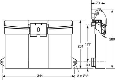 Porte-documents rectangulaire en composite gris (2)