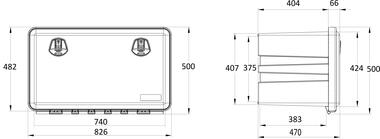 Black polypropylene toolbox JUST 800 (2)