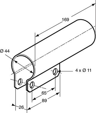 Support à souder pour tube d’aile Ø 40 à 42 mm