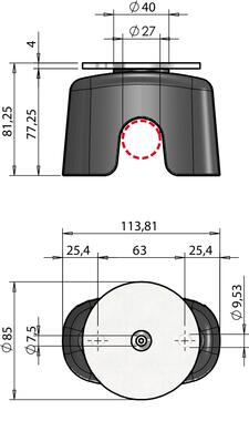 Fermaporta magnetico tubo Ø 27 (2)