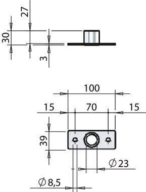 Locking gear tube Ø22 guide sleeve Height 30 mm (2)