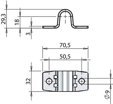 Upper support guide Ø16, 32 mm length (2)