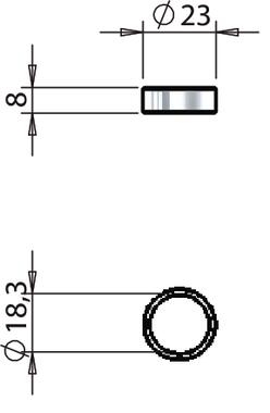 Bague supérieure Ø18x8 mm (2)