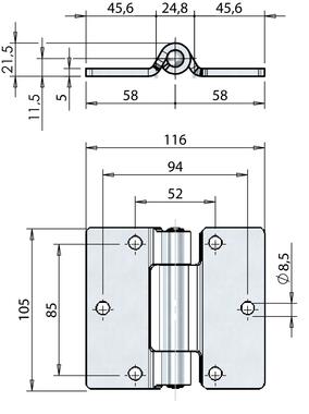 Bisagra lateral plana para puertas grandes en diferentes aplicaciones (2)