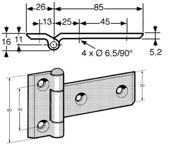 Zinc plated steel hinge (2)