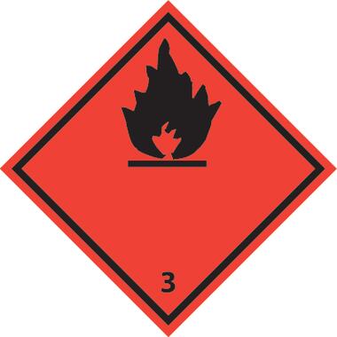 Symbole adhésif DANGER DE FEU MATIERE LIQUIDE ou GAZ INFLAMMABLE
