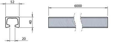 Rail profile aluminium anodized (2)