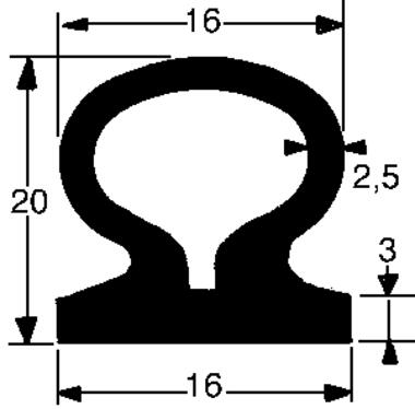 Joint EPDM tubulaire noir 20 mm x 2,2 m