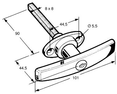 Chrome plated zinc alloy locking handle (2)