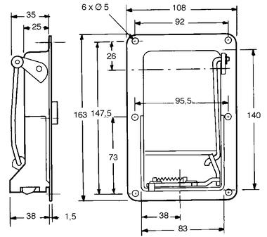 Cerradura de maletero, bloqueo mediante llave, acero epoxi negro mate (2)