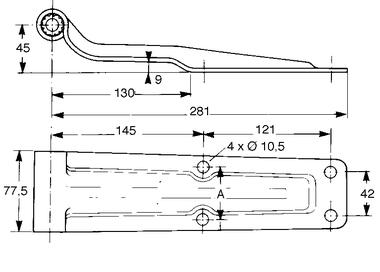 Scharnierblatt, Stahl, hohe Festigkeit, mit Nylonbuchse, Stärke 3 mm (2)