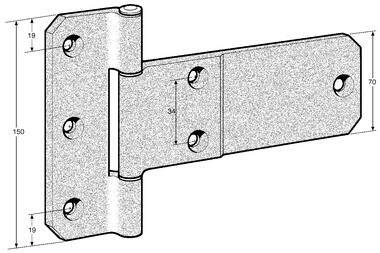 Anodized aluminium hinge,with stainless steel pin and nylon bushes (2)