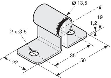 Supporto in acciaio zincato per tubo Ø 13 (2)