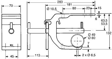 Raw aluminium mounting bracket for tube (2)