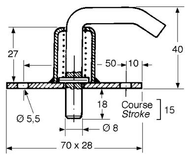 Cataphorese steel spring bolt for cattle-box (2)