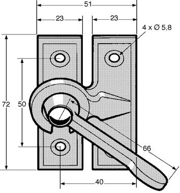 Chiusura con maniglia a blocco in acciaio grezzo (2)